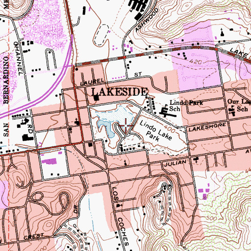Topographic Map of Lindo Lake, CA