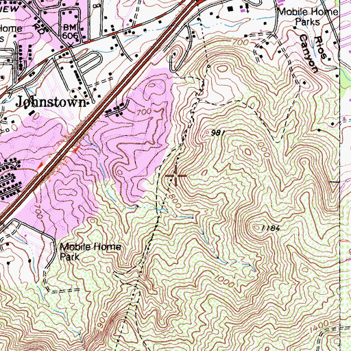 Topographic Map of Los Coches Tunnel (historical), CA