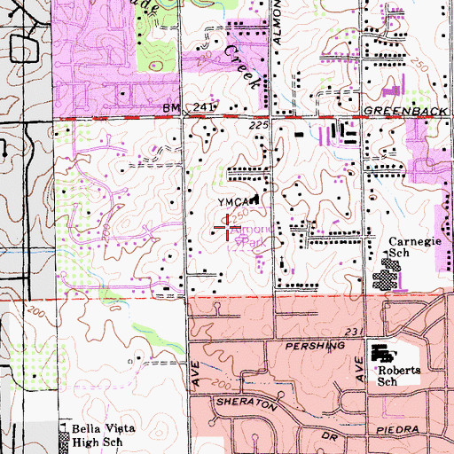 Topographic Map of Almond Park, CA