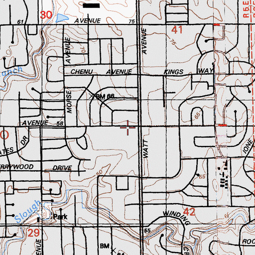 Topographic Map of Arcade, CA