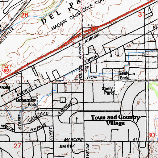 Topographic Map of Arcade School (historical), CA