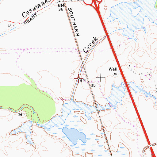 Topographic Map of Arno (historical), CA