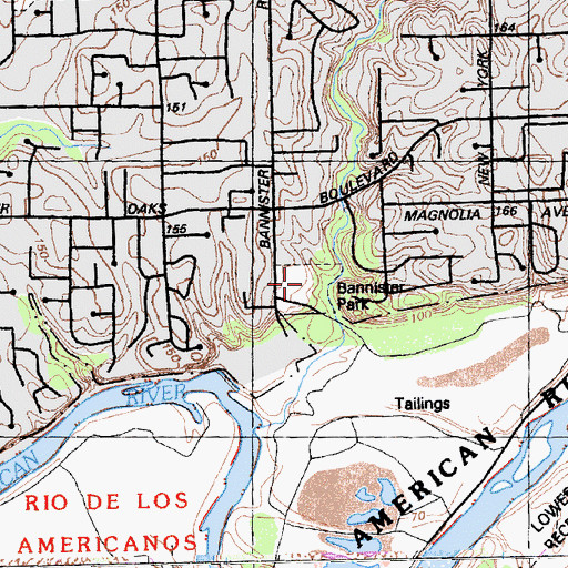 Topographic Map of Bannister Park, CA