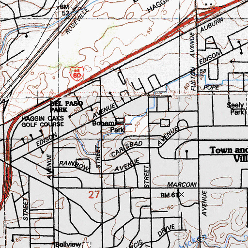 Topographic Map of Bohemian Park, CA