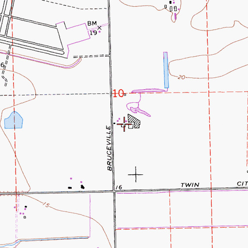 Topographic Map of Bradford Winery, CA