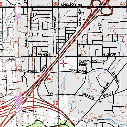 Topographic Map of Community Park, CA