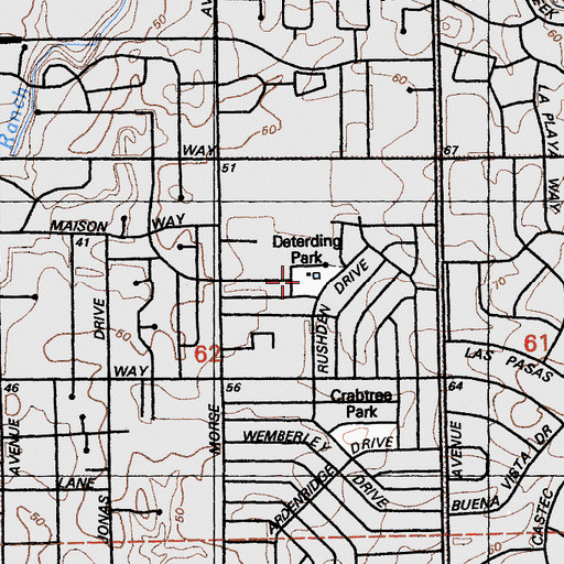 Topographic Map of Deterding Park, CA