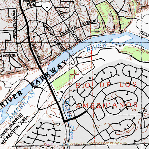 Topographic Map of Fairoaks Bridge (historical), CA