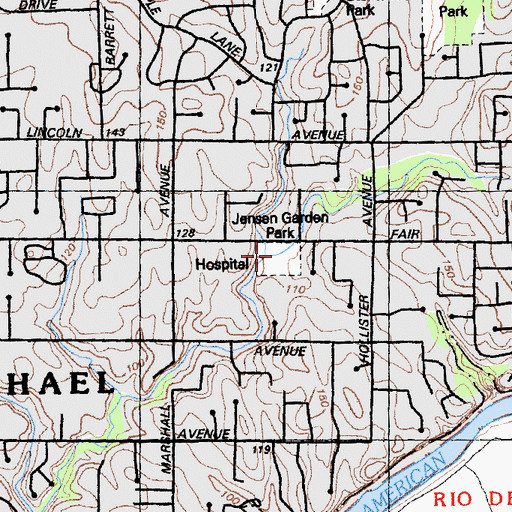 Topographic Map of Jensen Garden Park, CA