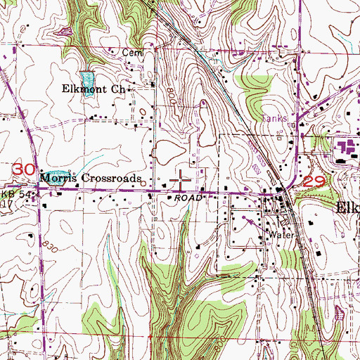 Topographic Map of Elkmont Post Office, AL