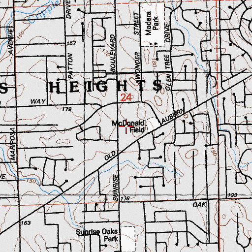 Topographic Map of McDonald Field, CA