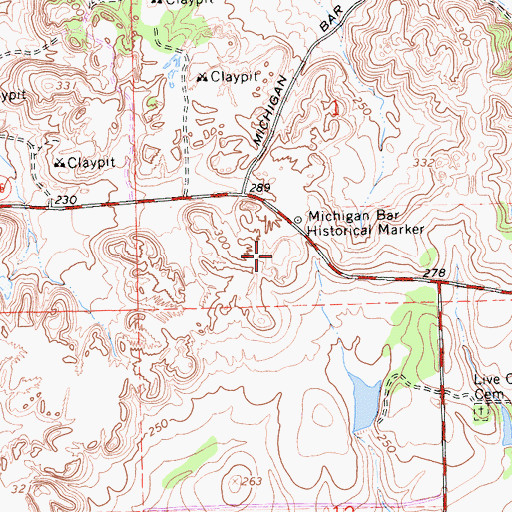 Topographic Map of Michigan Bar School (historical), CA