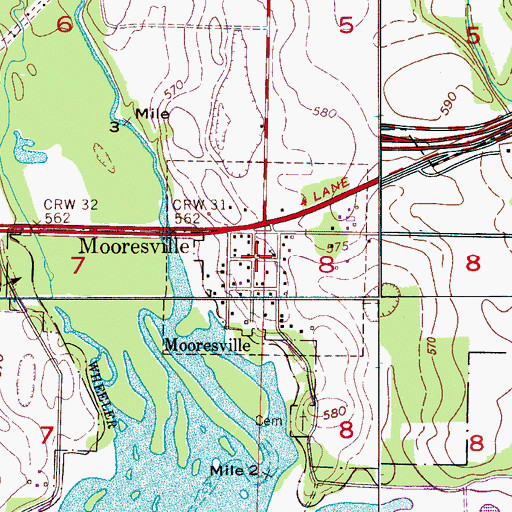 Topographic Map of Mooresville Post Office, AL