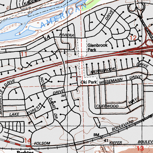 Topographic Map of Oki Park, CA