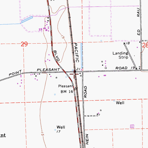 Topographic Map of Point Pleasant School (historical), CA