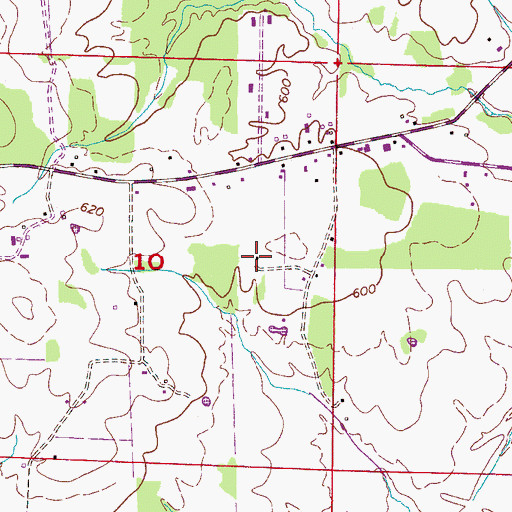 Topographic Map of Abbey Post Office (historical), AL