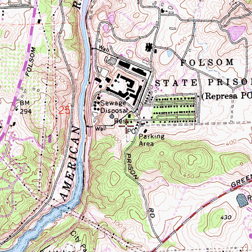 Topographic Map of Repressa Post Office, CA