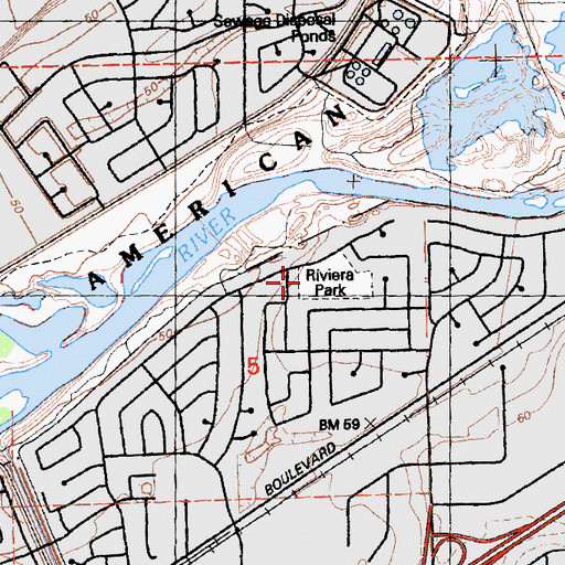 Topographic Map of Riviera Park, CA