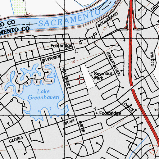 Topographic Map of Seymour Park, CA