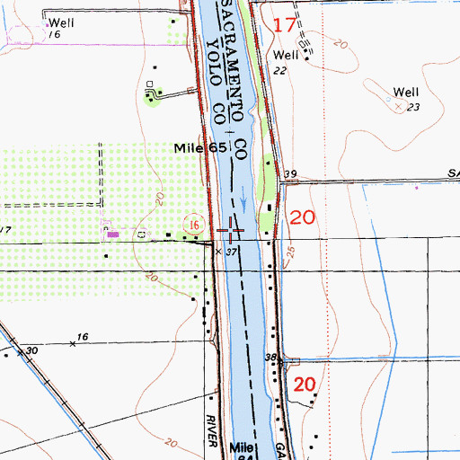 Topographic Map of Sixmile Bar (historical), CA