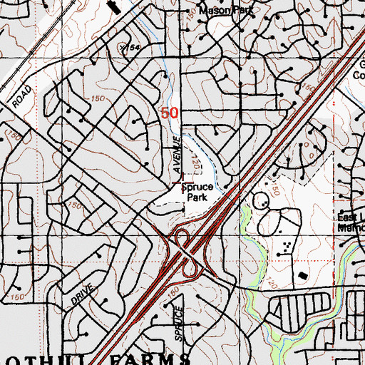 Topographic Map of Spruce Park, CA