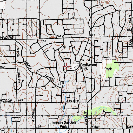 Topographic Map of Stollwood Park, CA