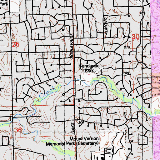 Topographic Map of Sundance Park, CA
