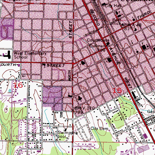 Topographic Map of Cullman Post Office, AL