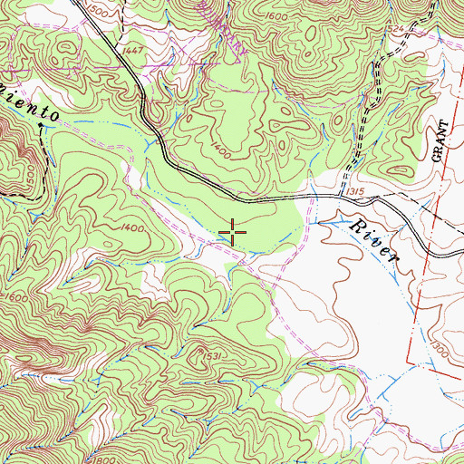 Topographic Map of Nacimiento School (historical), CA