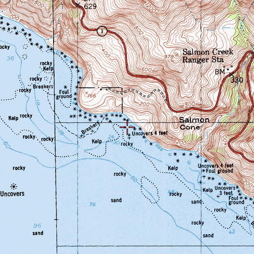 Topographic Map of Ray Evans Ranch (historical), CA