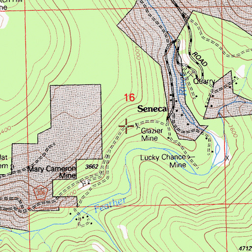 Topographic Map of Glazier Mine, CA
