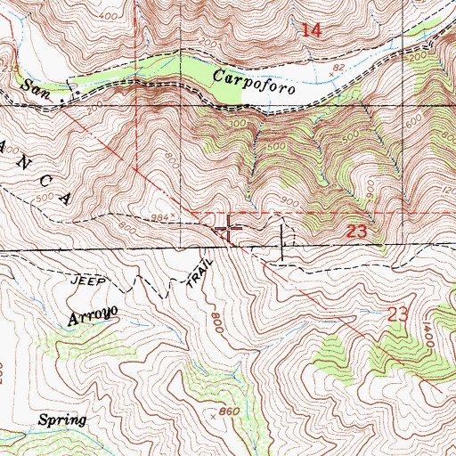 Topographic Map of W R Hearst Foremans Headquarters (historical), CA