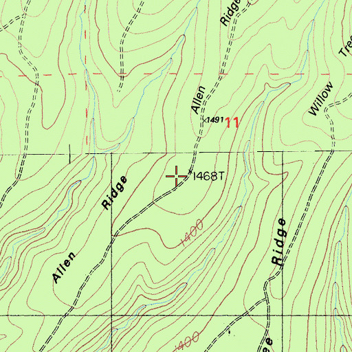 Topographic Map of Allen Ridge, CA