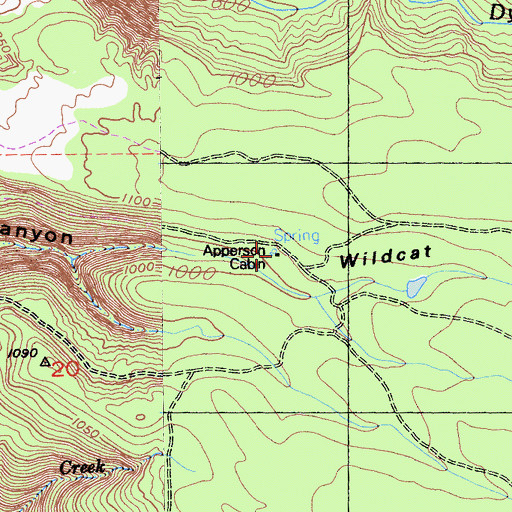 Topographic Map of Apperson Cabin, CA
