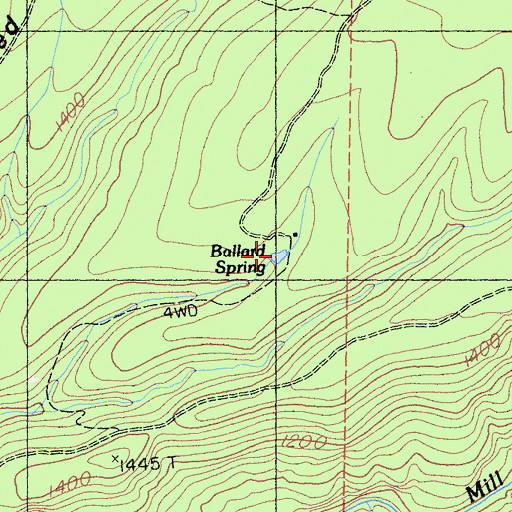 Topographic Map of Ballard Spring, CA