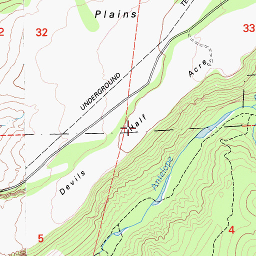 Topographic Map of Devils Half Acre, CA
