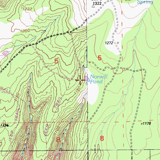 Topographic Map of Norvell Pond, CA