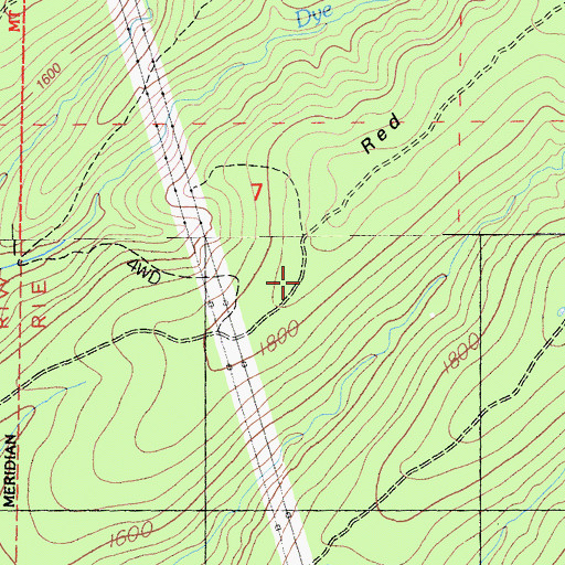 Topographic Map of Red Ridge, CA