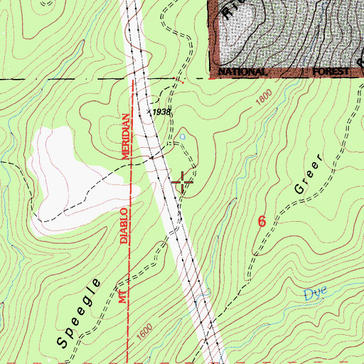 Topographic Map of Speegle Ridge, CA