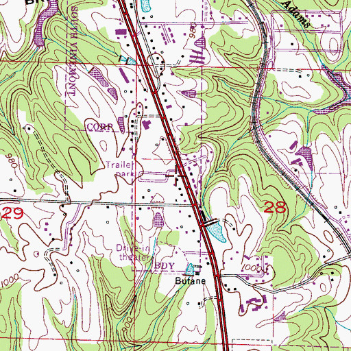Topographic Map of Vinemont Post Office, AL