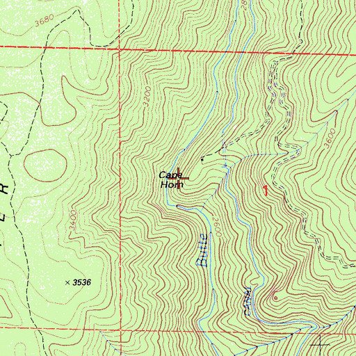 Topographic Map of Cape Horn, CA