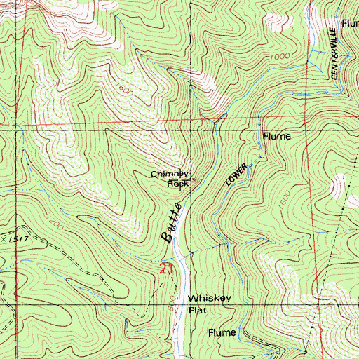 Topographic Map of Chimney Rock, CA