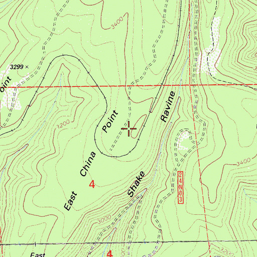Topographic Map of East China Point, CA