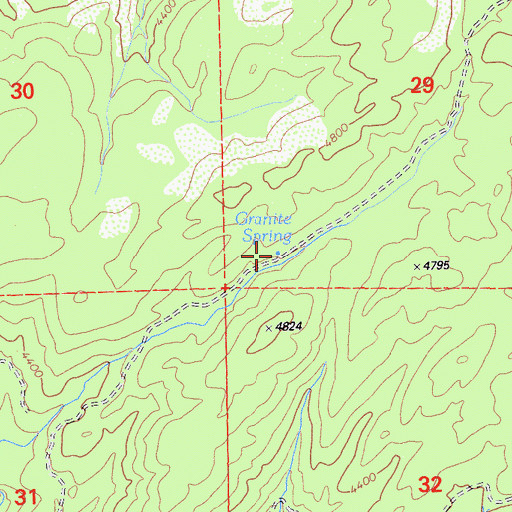 Topographic Map of Granite Spring, CA