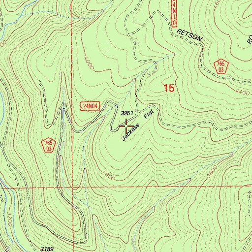 Topographic Map of Jackass Flat, CA