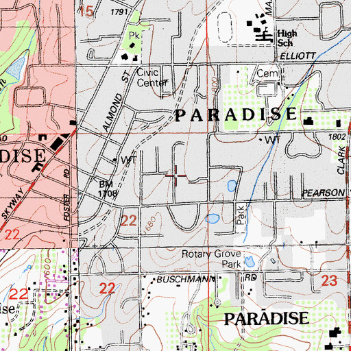 Topographic Map of Junior Academy, CA