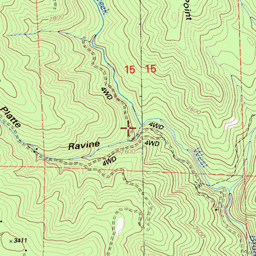 Topographic Map of Platte Ravine, CA