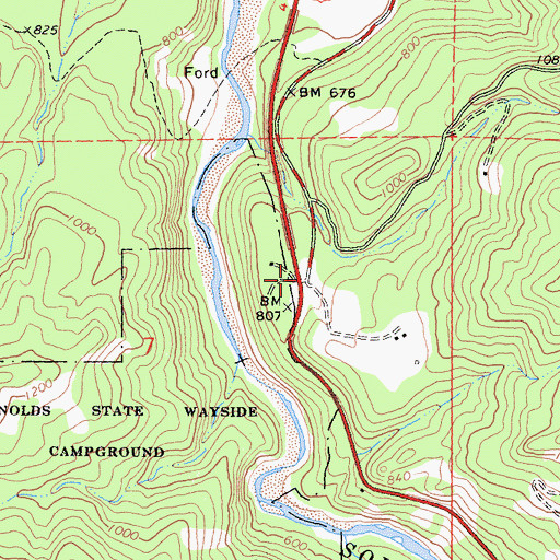 Topographic Map of Reynolds (historical), CA