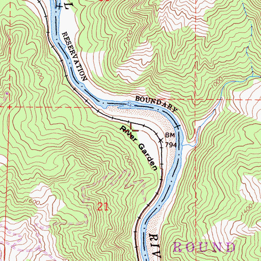 Topographic Map of River Garden (historical), CA