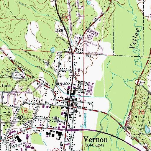 Topographic Map of Vernon Post Office, AL